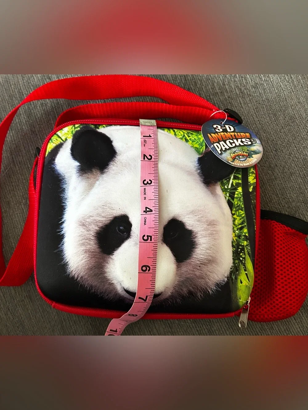3-D Panda Bear Adventure Packs Red Lunch Box NWT